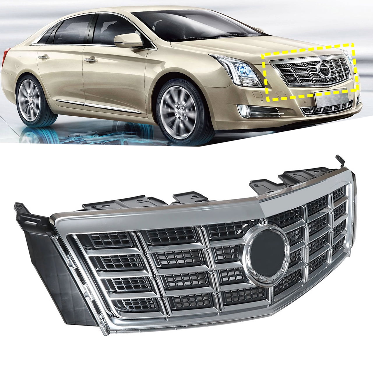 Chrome Front Upper Grille Grill Fit for Cadillac XTS 20132015