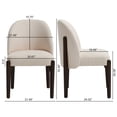 thumbnail image 3 of GNIXUU Modern Wooden Dining Chairs Set of 2, Fabric Upholstered Chair with Curved Back, Farmhouse Kitchen Chairs with Adjustable Foot Pads for Kitchen ,Living Room, Dining Room, Office,Beige, 3 of 7