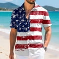 thumbnail image 4 of UngA America 250 Tshirt, 4th of July Hawaiian Shirts for Men American Flag Patriotic Tshirts Button Down Beach Shirts USA Short Sleeve Tops (Red,XXL), 4 of 6