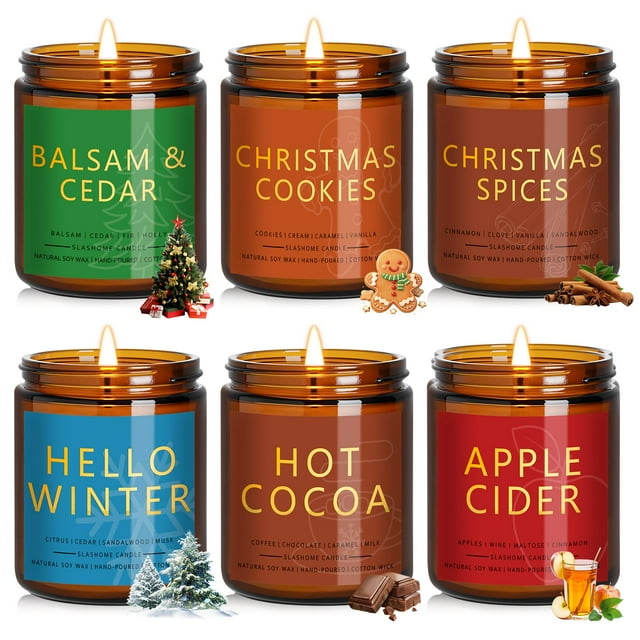 Set de Velas para Regalo Slashome Navidad Invierno 6 Pack 200 mL