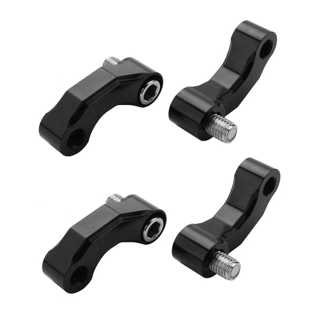 4x Motorcycle Mirror Riser Extension Bracket Adapter for R1200Gs Lc/ 13-18 R Ninet Cnc Aluminum Alloy Black