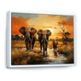 thumbnail image 2 of Designart "Elephants in African Prairies IV" Animals Floater Framed Wall Decor, 2 of 7