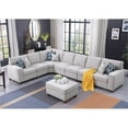 thumbnail image 5 of Pemberly Row 8-Piece Upholstered Fabric Sectional with Ottoman in Light Gray, 5 of 9