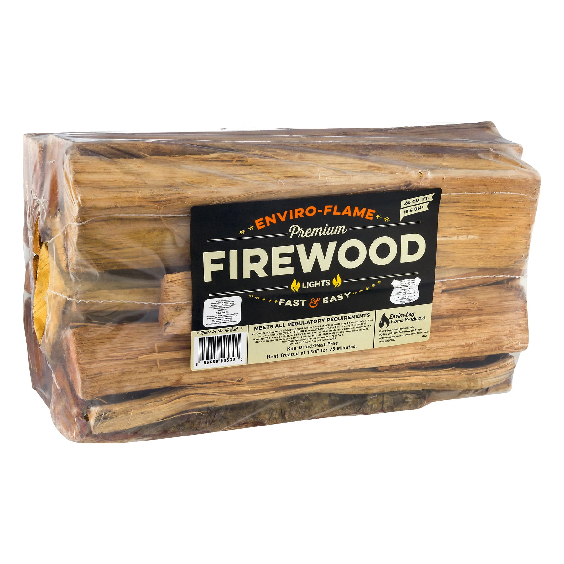 Enviro-Log Enviro-Flame Premium .65CF Bundled Firewood - Walmart.com