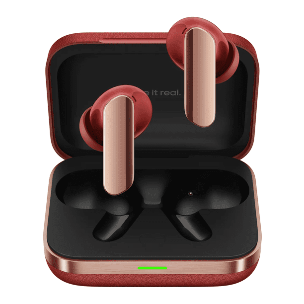 Realme Buds Air 7 Pro Earbuds Bluetooth Dual Driver 11mm+6mm Hi-Res Wireless 48H Batería ANC 53dB Rojo