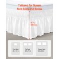 thumbnail image 4 of VEVOR Wrap Around Bed Skirt, 15 in Drop, White Dust Ruffle Queen Size, Bedskirt with Elastic Strap, Machine Washable,  Queen Size, 4 of 9