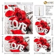 thumbnail image 2 of 4 Pcs Valentines Shower Curtain Sets with Rugs, Non-Slip Rugs, Toilet Lid Cover, Bath Mat, 3D Romantic Red Rose Shower Curtain with 12 Hooks for Bathroom, 2 of 10