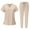 1-beige, variant on Medical Scrub Set for Women, Modern V-Neck Scrub Top & Jogger Scrub Pants with Multi Pockets Professionals Soft Stretch Medical Nursing Uniforms Set (Hot pink)