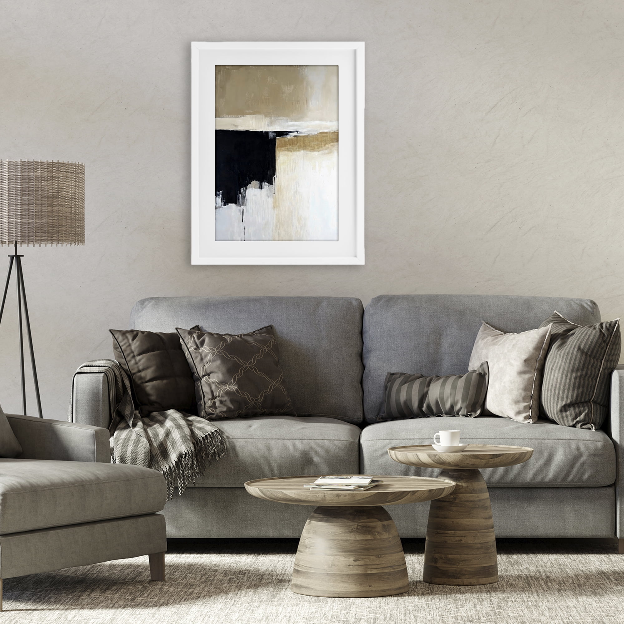 Stupell Industries Desert Shades Muted Neutrals White Framed Print Under Glass, design by Gina Kelly