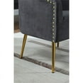 thumbnail image 2 of 28.5'' Wide Modern Style Rivet Trimming Velvet Barrel Accent Chair-Dark Gray, 2 of 7