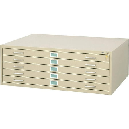 Safco 5 Drawer Metal Flat Files Cabinet for 36" x 48" Files in Tropic Sand