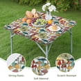 thumbnail image 4 of Colorful Mushroom Plant Light Blue Pattern Square Fitted Tablecloth with Elastic Edge,Square Table Cover,Washable Elastic Table Cover for Home Kitchen Party Decor 36"x36", 4 of 6