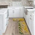 thumbnail image 4 of Yellow Daisy Bloom Spring Kitchen Mats Set of 2, Seasonal Home Decor Leaves Low-Profile Kitchen Rugs for Floor - 17x29 and 17x47 Inch, 4 of 6