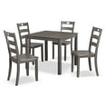 thumbnail image 2 of Furniture of America Nolan 5-Piece Transitional Solid Wood Indoor Dining Table Set, Gray, 2 of 6