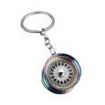 thumbnail image 2 of rygai Wheel Rim Keychain Cool 3D Zinc Alloy Multi-colored Auto Parts Car Key Ring Pendant Backpack Ornament,A, 2 of 8