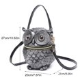 thumbnail image 4 of FENOHREFE Stylish Black PU Leather 3D Owl Embossed Handbag Versatile Shoulder Bag For Women Punk Aesthetic Crossbody Purse, 4 of 8