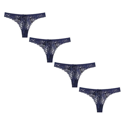 

Womens Underwear Brief Pink Floral Lace Bow Back Panty Transparent Hollow Out Comfort Seamless Low Waist Lingerie Lenceria Thong M L XL Panties4PC