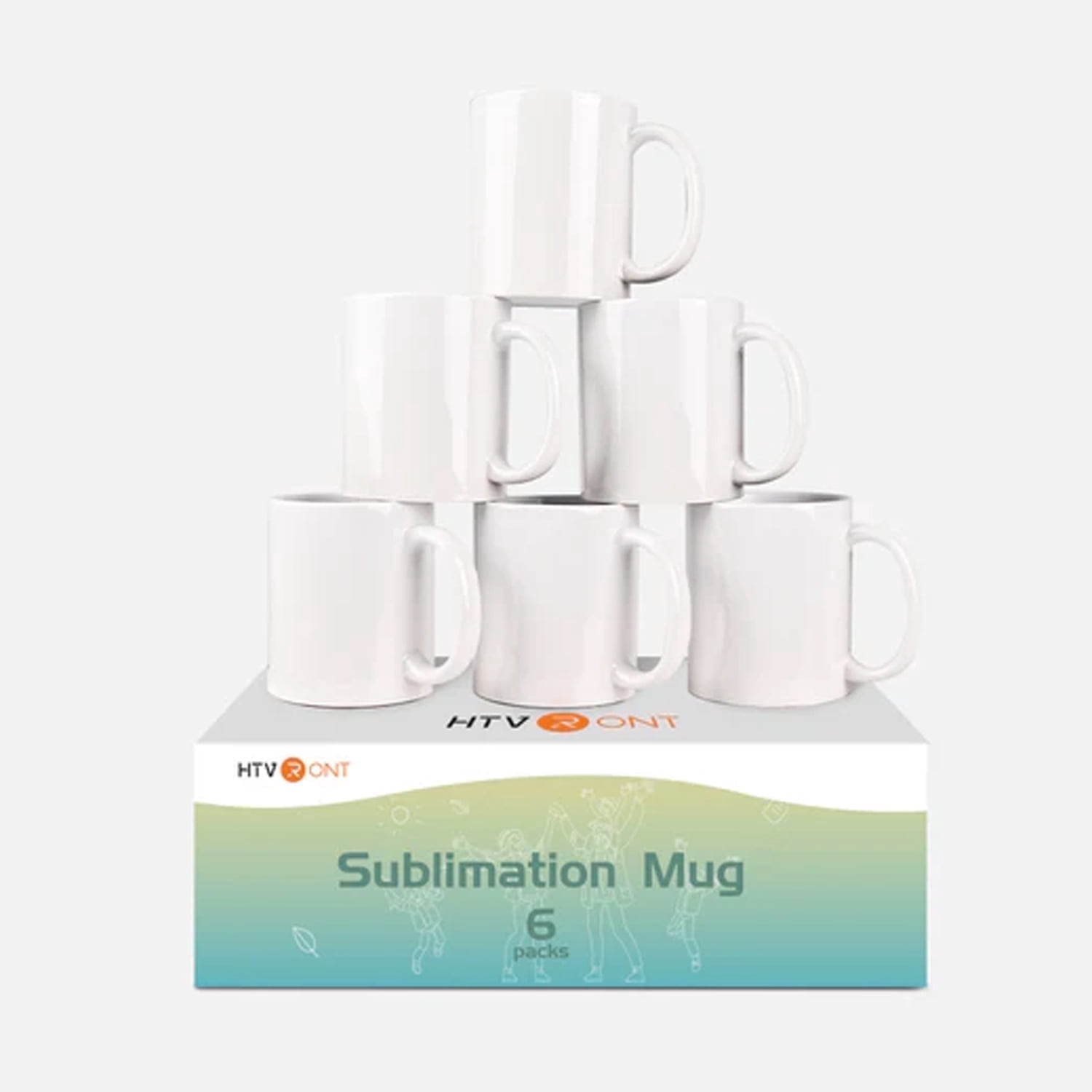 HTVRONT Sublimation Mugs Blank 11 oz - 6 Pack Tazas Para Sublimacion - Sublimation Coffee Mugs