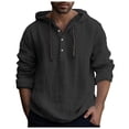thumbnail image 4 of Polo Shirts For Men Fashionable Casual Solid Color Simple Button Hooded Hooded Button Down Tops, 4 of 4
