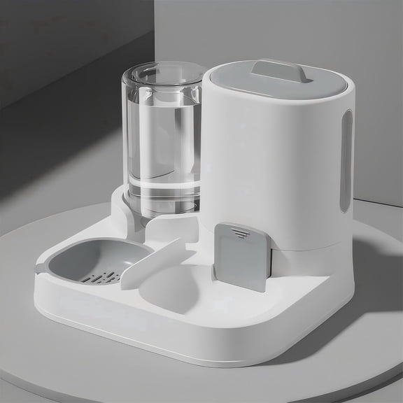 Cat Feeder and Water Dispenser Set, 2-in-1 Gravity Food Bowl Station for Small Medium Cats Dogs Puppy Kitten Rabbits, Auto Feeding Supplies