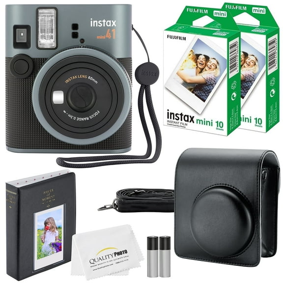 Fujifilm Instax Mini 41 Instant Camera   20 Prints   Camera Case   Album and Quality Photo Microfiber Cloth