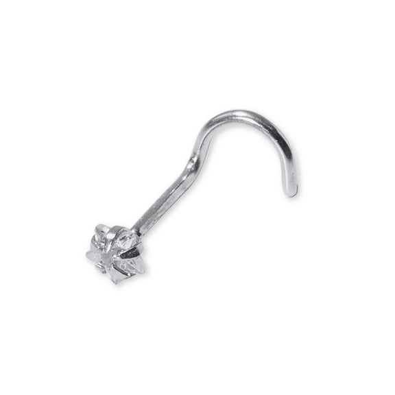 Claire's Nose Rings – Durable Hypoallergenic Titanium Nose Studs for Women – Premium Jewelry for Nose Piercings with Sparkling Clear Gemstone – Star