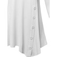 thumbnail image 4 of FashionOutfit Women's Casual Solid Soft Stretch Asymmetrical 3/4 Sleeve Button Tunic Top, 4 of 5