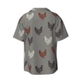 thumbnail image 2 of Vsdgher Rooster Print Men's Wrinkle Free Untucked Cuban Shirt Business Casual Button Down Shirts Short Sleeve Shirt, 2 of 7