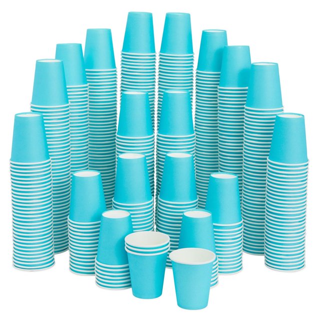 Small Paper Cups for Bathroom, 3oz Disposable Mouthwash Cups Bulk (Blue