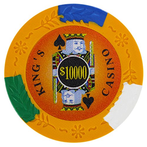 King's Casino Premium 14g Poker Chips, 10,000 Clay Composite, 50pack