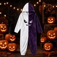 thumbnail image 5 of White Halloween Pumpkin Onesie Adult Polyester Funny Halloween Costume,Casual Comfy Sleepwear Homewear,Adult Hooded Jumpsuit for Cosplay Party 4XL, 5 of 5