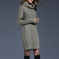 thumbnail image 6 of BiZtdJrK Fall Winter Sweater Dress for Women Turtleneck Long Sleeve Knitted Mini Dresses Loose Fit Casual Sweaters Gray XXL, 6 of 7