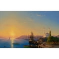 thumbnail image 3 of Ivan Konstantinovich Aivazovsky 14x11 Black Modern Framed Museum Art Print Titled - View of Constantinople and the Bosphorus (1856), 3 of 5
