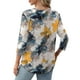 thumbnail image 5 of Blusa XIEERDUO con estampado floral de manga 3/4 para mujer de verano 2025, 5 of 6