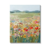 Stupell Industries Vivid Flower Meadow Landscape Painting Gallery Wrapped Canvas Art Print Wall Art, 30 x 40