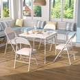 thumbnail image 2 of VECELO 5-piece Folding Table Chair Set, Black Square Table and Set of 4 Chairs, Black, 2 of 7