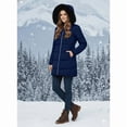 thumbnail image 3 of Women's Winter Coats Waterproof Windproof Warm Thicken Hooded Puffer Jacket, Navy 3XL, 3 of 7