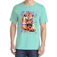 thumbnail image 2 of Wild Bobby, Tiger Growling Colorful Trippy, Animal Lover, Garment-Dyed Washed Look Short Sleeve T-Shirt, Mint, X-Large, 2 of 3
