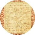 thumbnail image 1 of Ahgly Company Machine Washable Indoor Round Abstract Mustard Yellow Area Rugs, 6' Round, 1 of 7