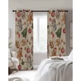 thumbnail image 2 of Beige Christmas Blackout Curtains 54 Inch Length 2 Panels Set for Living Room Bedroom, Xmas Tree Balls Snowman Gingerbread Room Darkening Window Curtains Thermal Insulated Black Out Curtain 52"x54", 2 of 8