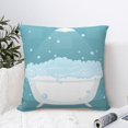 thumbnail image 4 of Pofeuu Bathtub with Soap Bubbles Print Double-sided plush pillowcase Square Throw Pillow Covers Pillows Cover for Living Room Bedroom Sofa Couch Cushion Cover（No pillow core）-26"x26", 4 of 7