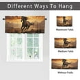 thumbnail image 6 of Western Horse Curtain Valances Wild Animal Sunset Running Horse Desert Window Treatment for Living Room Bedroom Bathroom 54 by 18 in, 1 Panel, 6 of 6
