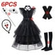 thumbnail image 5 of Addams disfraces de Halloween para niñas, disfraz de princesa de cumpleaños, vestidos de Cosplay de Carnaval de fantasía negra para niños, 5 of 5