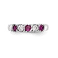 thumbnail image 4 of Solid 14k White Gold Diamond Ruby Wedding Band Ring Size 7.5 (.2 cttw.), 4 of 8