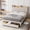 Off-white, variant on Eastvita Queen Size Bed Frame with Storage Headboard - Upholstered Platform Bed with Drawers/Charging Station/Noise-Free/No Box Spring Needed/Easy Assembly/Beige