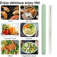 thumbnail image 5 of 4 Pairs Portable Chopsticks with Case Stainless Steel Chopsticks Reusable Portable Utensil for School Home Office Camp Travel Bento Box, 5 of 5