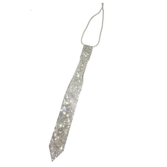 Eye-catching Jeweled Necktie Tie Rhinestones Necklace for Weddings and Parties