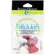 Eyelet Outlet Shape Brads 12/Pkg-Heart
