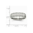 thumbnail image 2 of Stainless Steel Polished Hammered and Grooved 6.00mm Band Ring - Size 6, 2 of 2