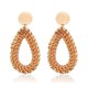 thumbnail image 4 of 1 par de aretes de ratán, aretes colgantes de paja hechos a mano bohemios tejidos geométricos Ehuebsd Para estrenar, 4 of 6
